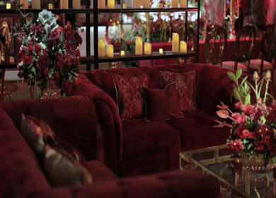 A Slow Motion Shot of an Indian Wedding Venue Decoration in India