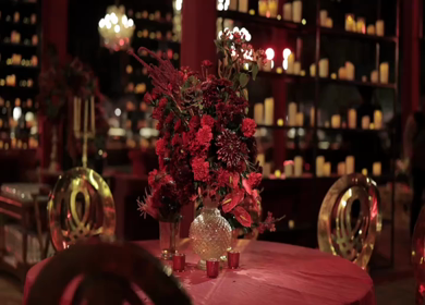 A Slow Motion Shot of an Indian Wedding Venue Decoration in India