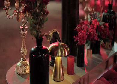 A Slow Motion Shot of an Indian Wedding Venue Decoration in India