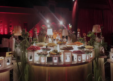 A Slow Motion Shot of an Indian Wedding Venue Decoration in India