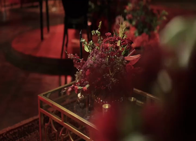 A Slow Motion Shot of an Indian Wedding Venue Decoration in India