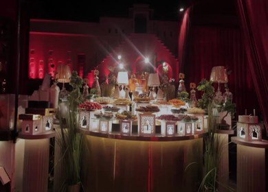 A Slow Motion Shot of an Indian Wedding Venue Decoration in India