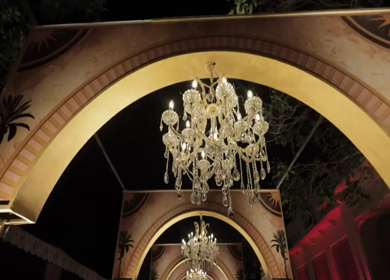 A Slow Motion Shot of an Indian Wedding Venue Decoration in India