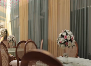 A Slow Motion Shot of an Indian Wedding Venue Decoration in India