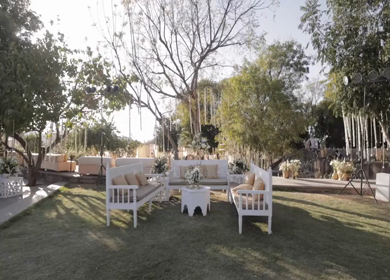 A Slow Motion Shot of an Indian Wedding Venue Decoration in India