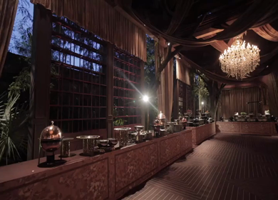 A Slow Motion Shot of an Indian Wedding Venue Decoration in India