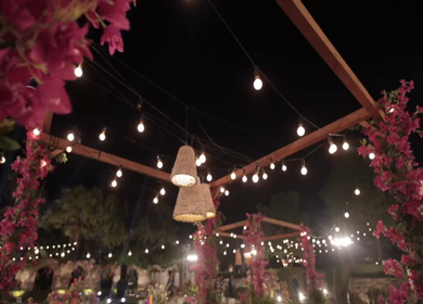 A Slow Motion Shot of an Indian Wedding Venue Decoration in India