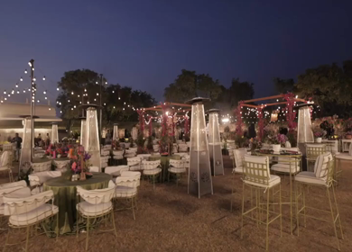 A Slow Motion Shot of an Indian Wedding Venue Decoration in India