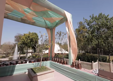 A Slow Motion Shot of an Indian Wedding Venue Decoration in India