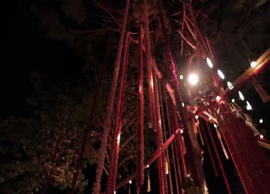 A Slow Motion Shot of an Indian Wedding Venue Decoration in India