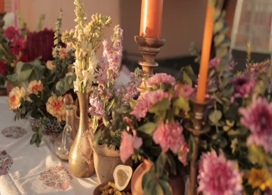 A Slow Motion Shot of an Indian Wedding Venue Decoration in India