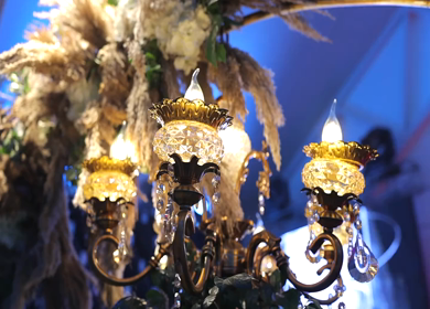 A Slow Motion Shot of an Indian Wedding Decoration in India