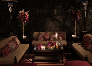 A Slow Motion Shot of an Indian Wedding Venue Decoration in India