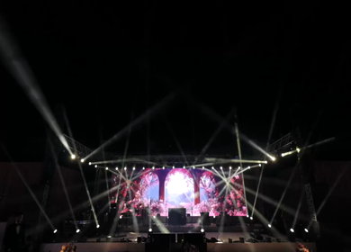 A Slow Motion Shot of an Indian Wedding Venue Decoration in India