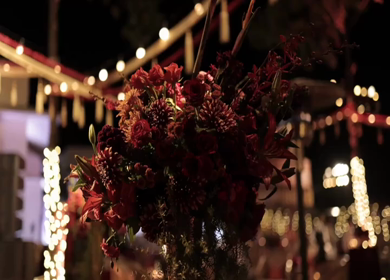 A Slow Motion Shot of an Indian Wedding Venue Decoration in India