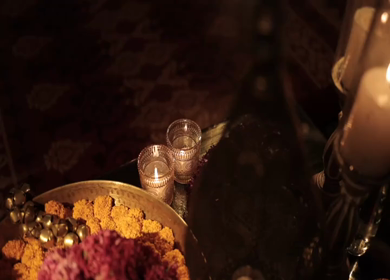 A Slow Motion Shot of an Indian Wedding Venue Decoration in India