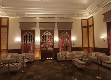 A Slow Motion Shot of an Indian Wedding Venue Decoration in India