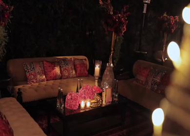 A Slow Motion Shot of an Indian Wedding Venue Decoration in India