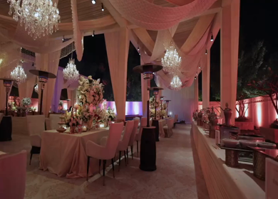 A Slow Motion Shot of an Indian Wedding Venue Decoration in India
