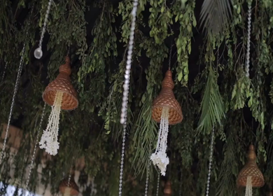 A Slow Motion Shot of an Indian Wedding Venue Decoration in India