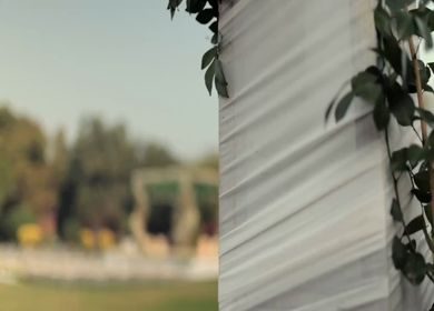 A Slow Motion Shot of an Indian Wedding Venue Decoration in India