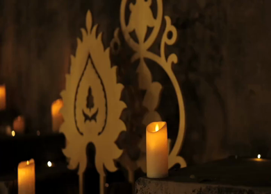 A Slow Motion Shot of an Indian Wedding Venue Decoration in India