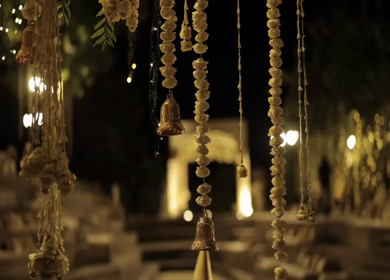 A Slow Motion Shot of an Indian Wedding Venue Decoration in India