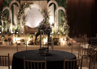 A Slow Motion Shot of an Indian Wedding Venue Decoration in India