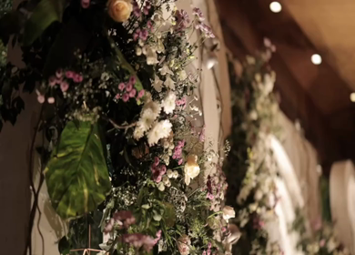 A Slow Motion Shot of an Indian Wedding Venue Decoration in India