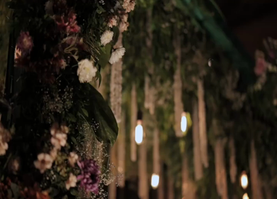 A Slow Motion Shot of an Indian Wedding Venue Decoration in India