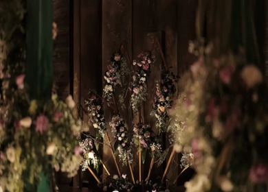 A Slow Motion Shot of an Indian Wedding Venue Decoration in India