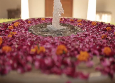 A Slow Motion Shot of an Indian Wedding Venue Decoration in India