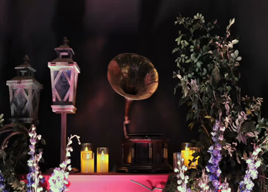 A Slow Motion Shot of an Indian Wedding Venue Decoration in India