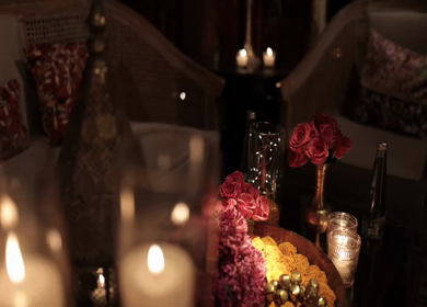 A Slow Motion Shot of an Indian Wedding Venue Decoration in India