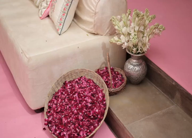 A Slow Motion Shot of an Indian Wedding Venue Decoration in India