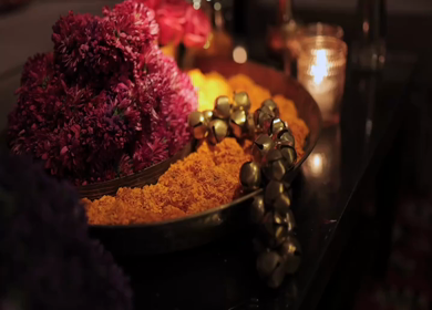 A Slow Motion Shot of an Indian Wedding Venue Decoration in India