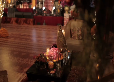 A Slow Motion Shot of an Indian Wedding Venue Decoration in India