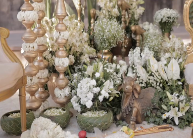 A Slow Motion Shot of an Indian Wedding Venue Decoration in India
