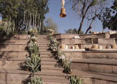 A Slow Motion Shot of an Indian Wedding Venue Decoration in India