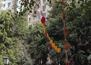 A Slow Motion Shot of an Indian Wedding Venue Decoration in India