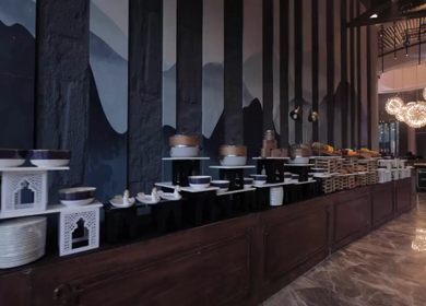 A Slow Motion Shot of an Indian Wedding Venue Decoration in India