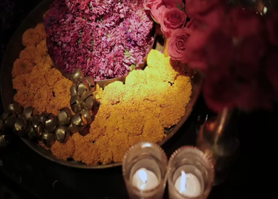 A Slow Motion Shot of an Indian Wedding Venue Decoration in India