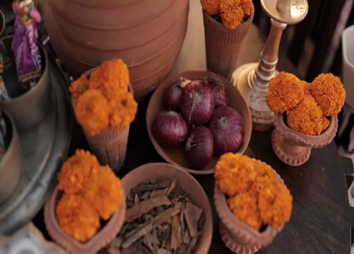 A Slow Motion Shot of an Indian Wedding Venue Decoration in India