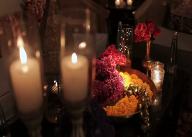 A Slow Motion Shot of an Indian Wedding Venue Decoration in India