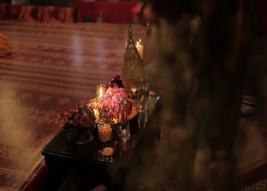 A Slow Motion Shot of an Indian Wedding Venue Decoration in India