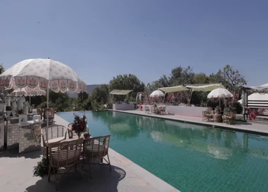 A Slow Motion Shot of an Indian Wedding Venue Decoration in India