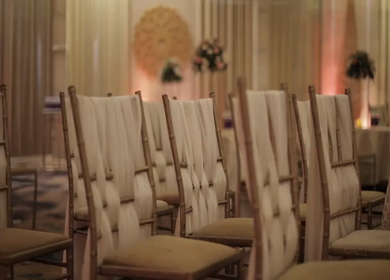 A Slow Motion Shot of an Indian Wedding Venue Decoration in India