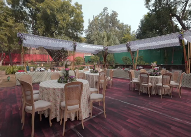 A Slow Motion Shot of an Indian Wedding Venue Decoration in India