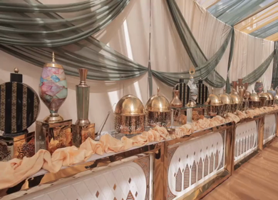 A Slow Motion Shot of an Indian Wedding Venue Decoration in India