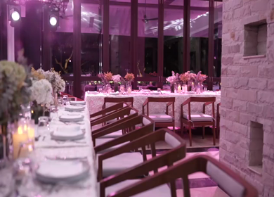 A Slow Motion Shot of an Indian Wedding Venue Decoration in India